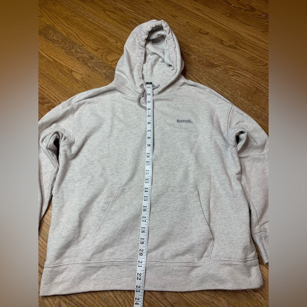 Bench Light Grey Marl Pullover Hoodie | Size Large | Minimalist Logo - Picture 6 of 8